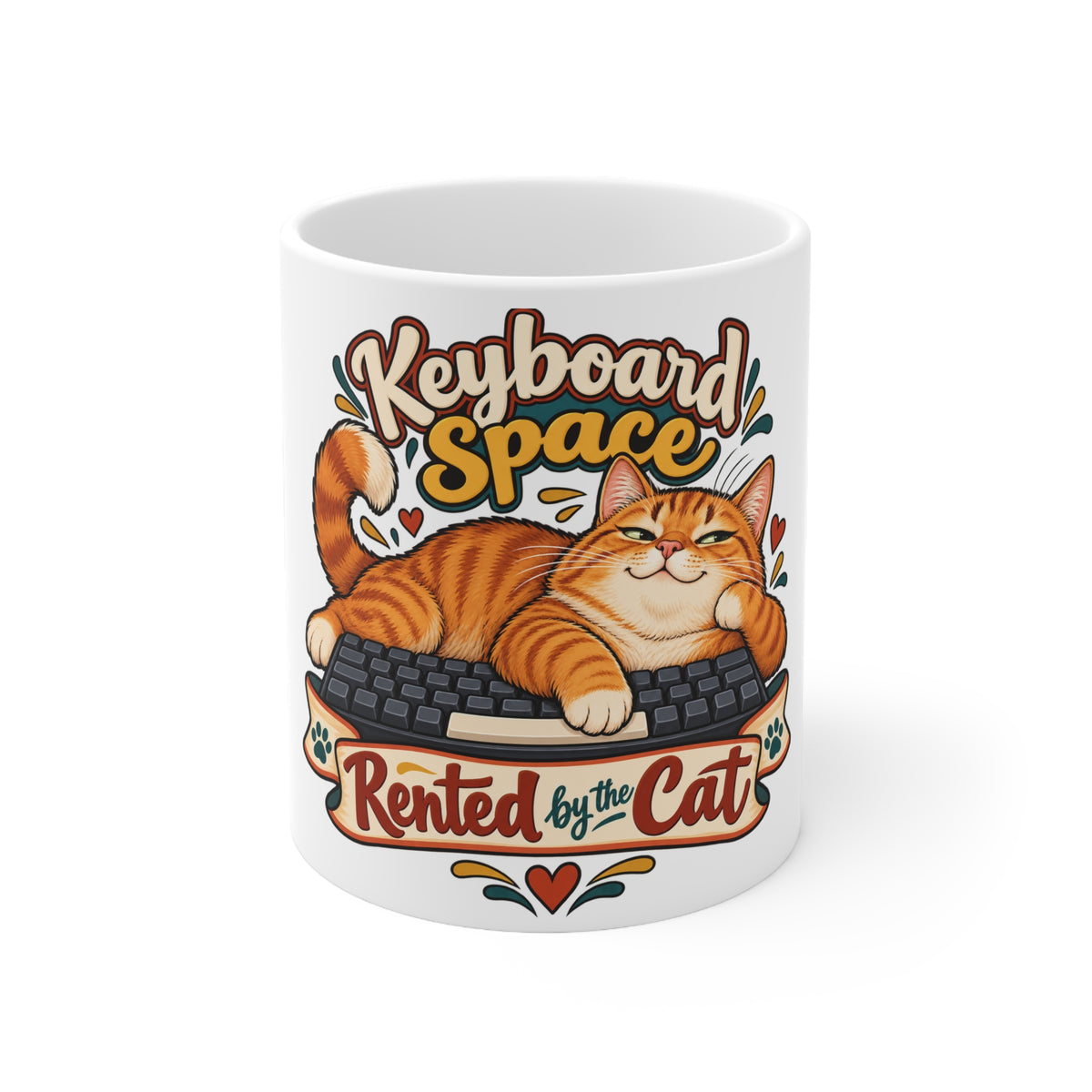 Keyboard Space Rented by the Cat | Funny Cat Owner Mug | Banterpip