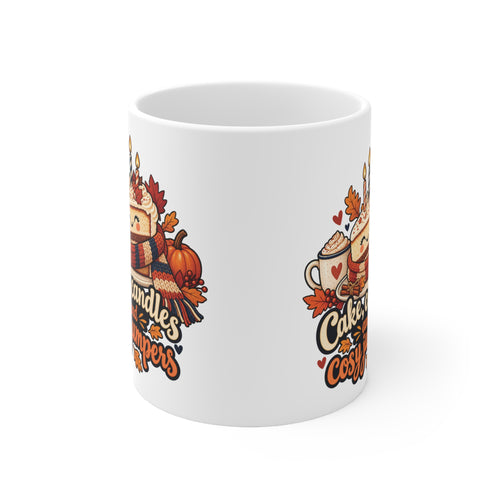 Cake Candles and Cosy Jumpers Mug | Autumn Birthday Gift | Banterpip