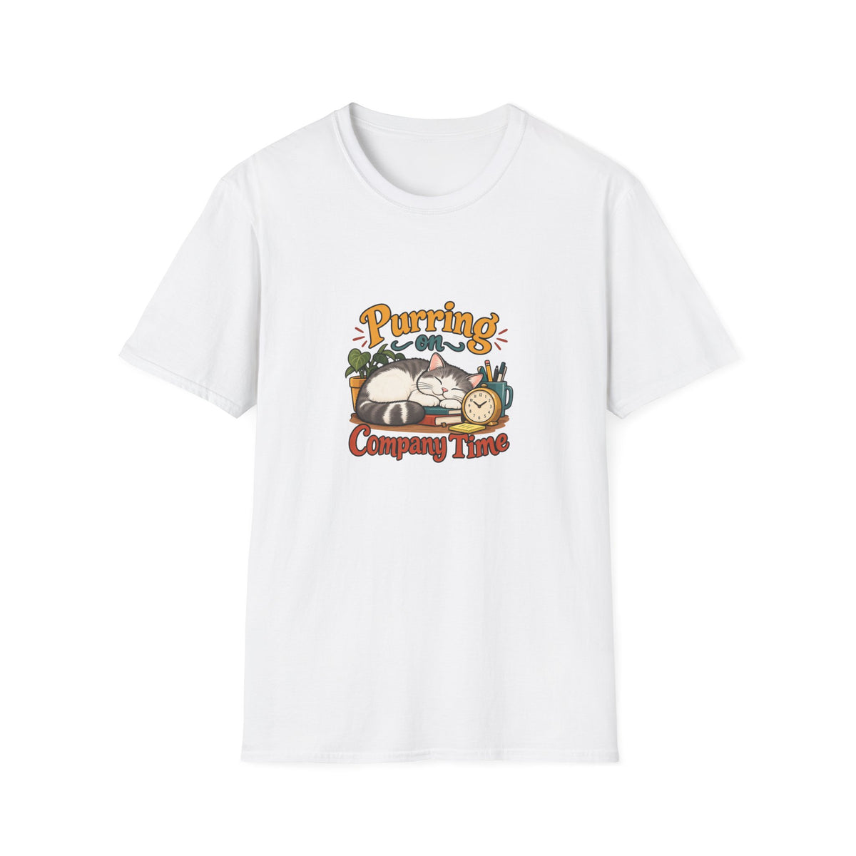 Purring on Company Time | Cat Owners T-Shirt Gift | Banterpip