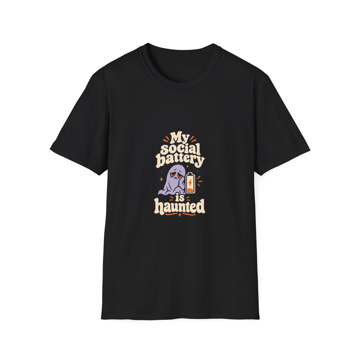 My Social Battery Is Haunted T-Shirt | Funny Halloween Ghost | Banterpip