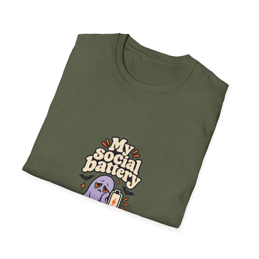 My Social Battery Is Haunted T-Shirt | Funny Halloween Ghost | Banterpip