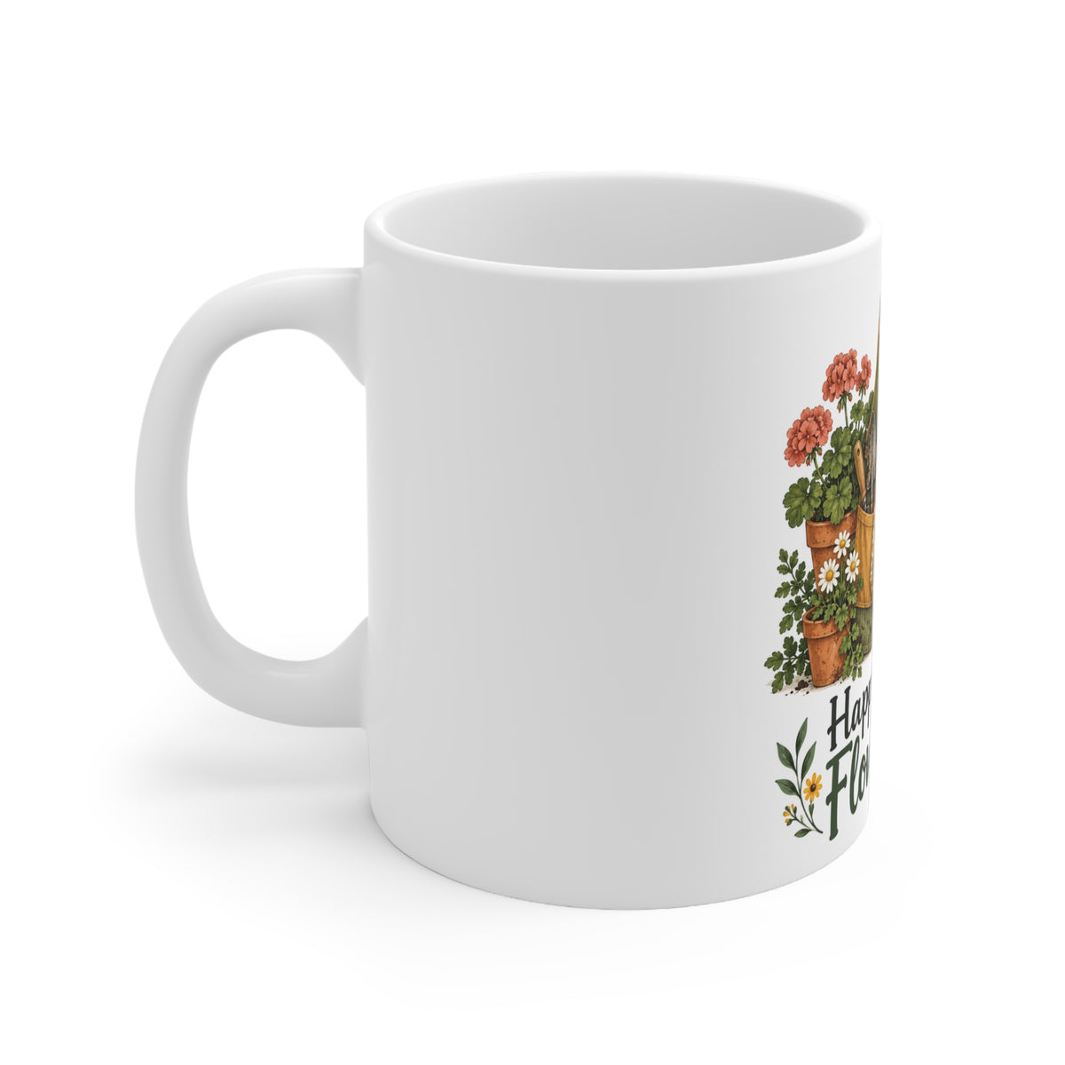 Happiest by the Flowerbeds | Funny Gardening Mug | Banterpip