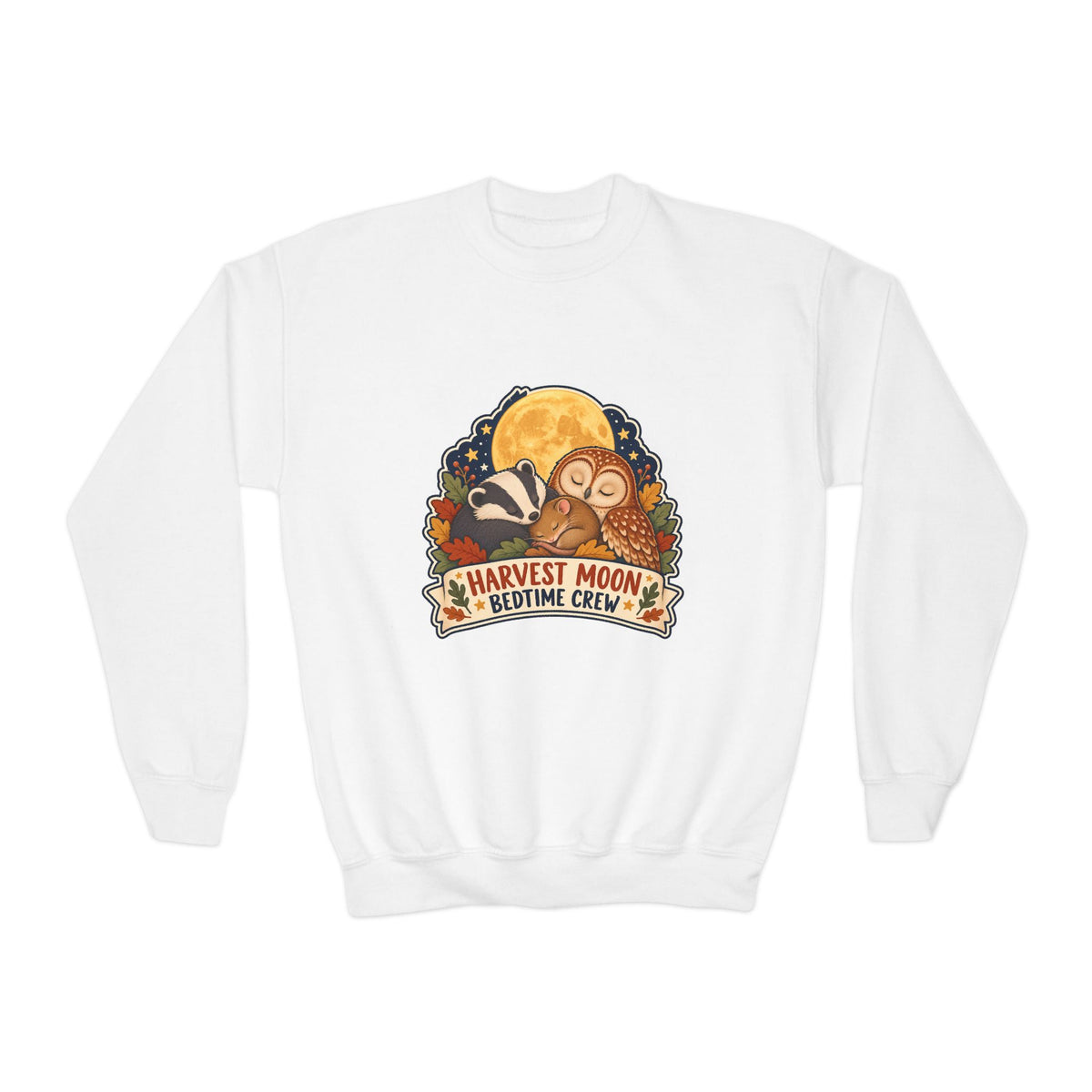 Harvest Moon Bedtime Crew | Original Kids Sweatshirt | Autumn Gift | Banterpip
