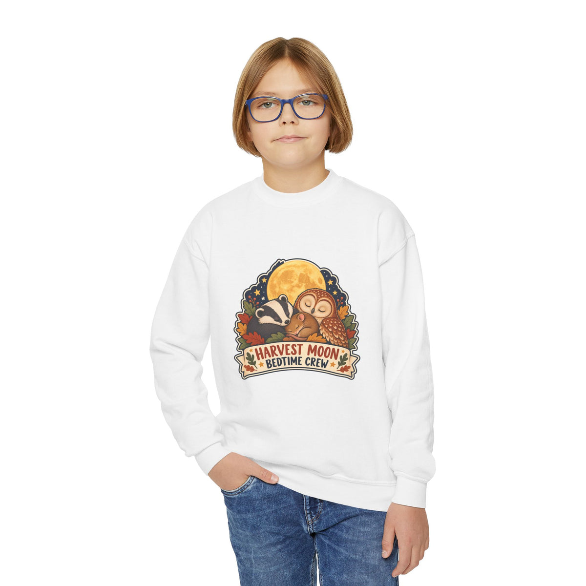 Harvest Moon Bedtime Crew | Original Kids Sweatshirt | Autumn Gift | Banterpip