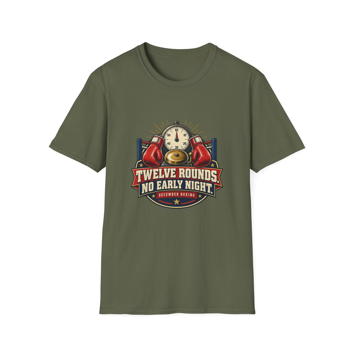 Twelve Rounds No Early Night | December Boxing T-Shirt | Banterpip