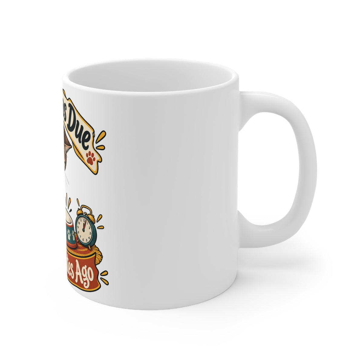 Dinner Was Due Three Minutes Ago | Funny Cat Owner Mug | Banterpip