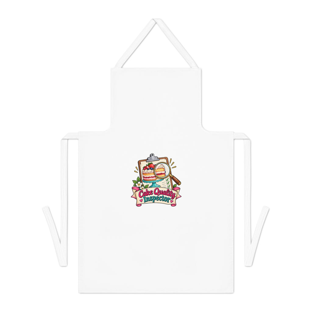 Baking Apron, Cake Quality Inspector, White
