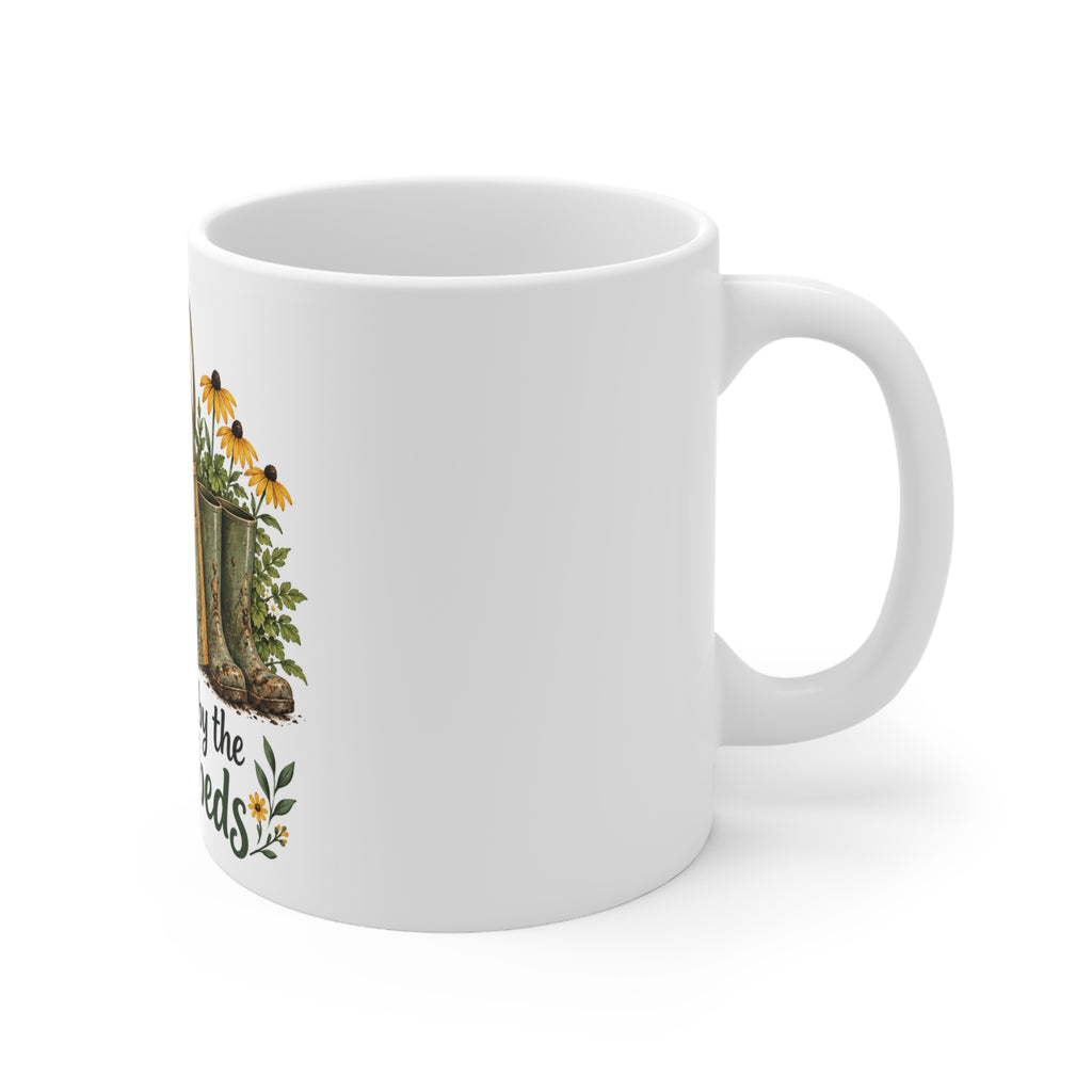Happiest by the Flowerbeds | Funny Gardening Mug | Banterpip