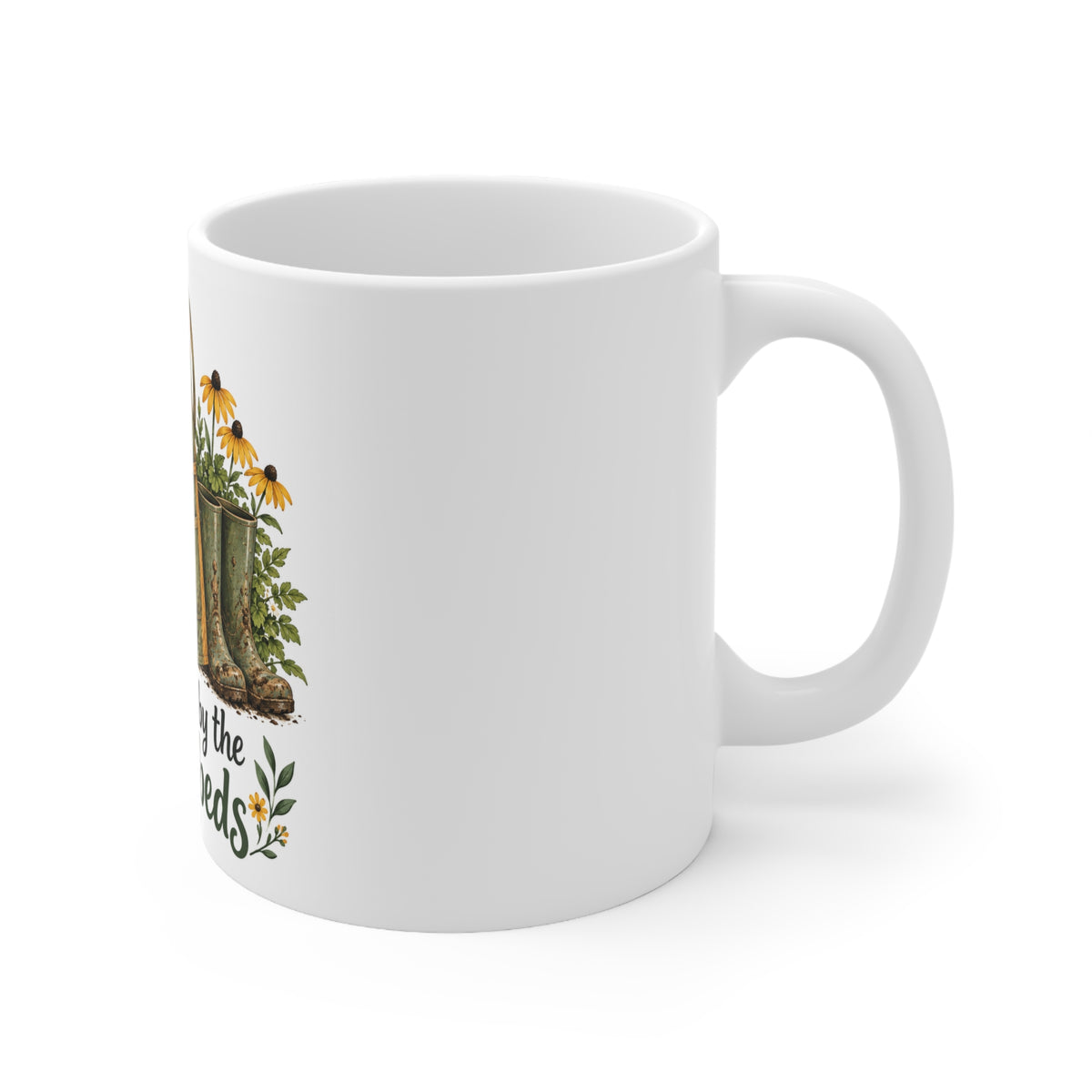 Happiest by the Flowerbeds | Funny Gardening Mug | Banterpip