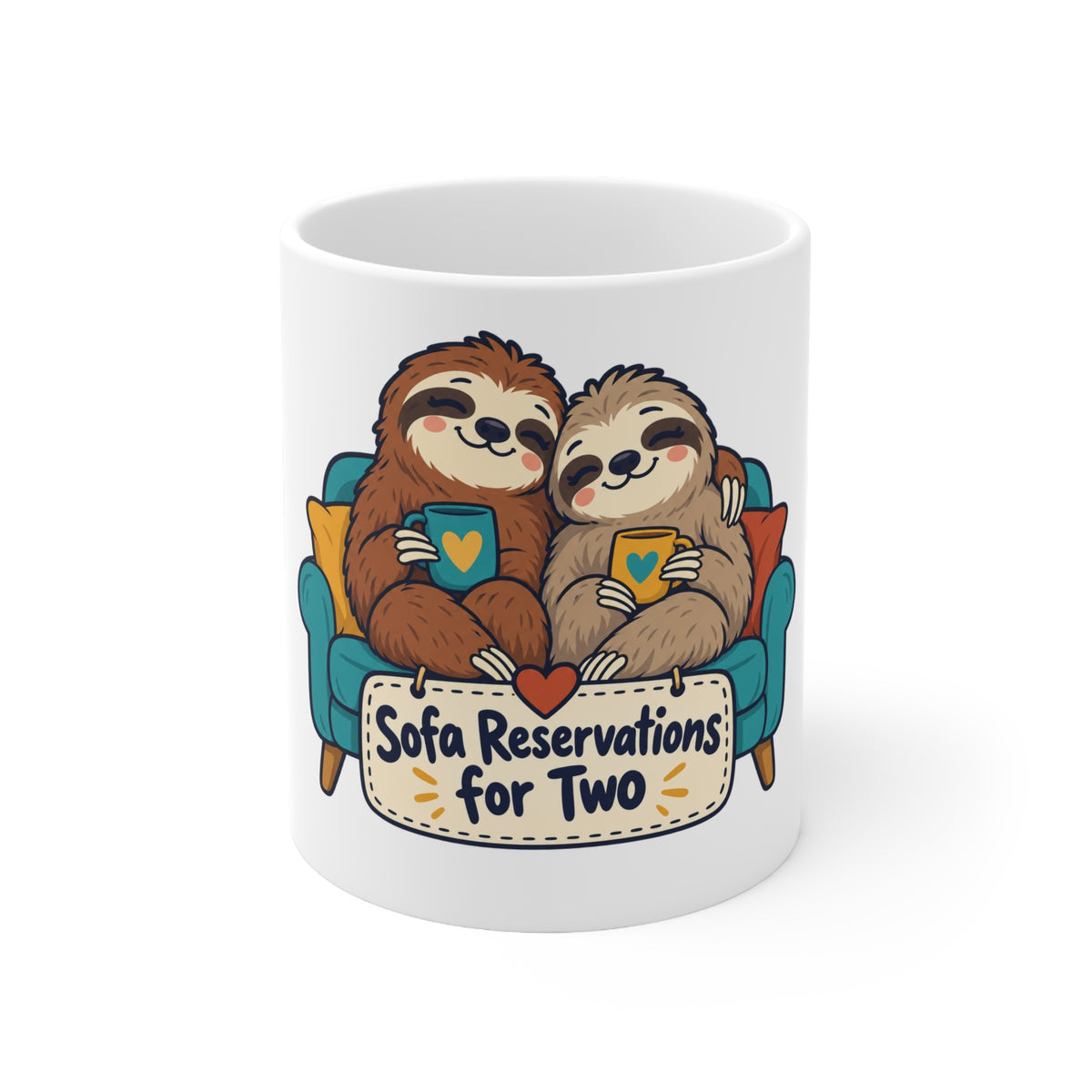 Sofa Reservations for Two | Funny Partner Mug Gift | Banterpip