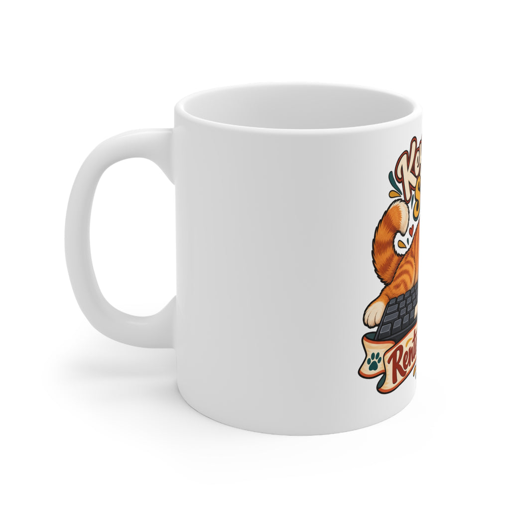 Keyboard Space Rented by the Cat | Funny Cat Owner Mug | Banterpip