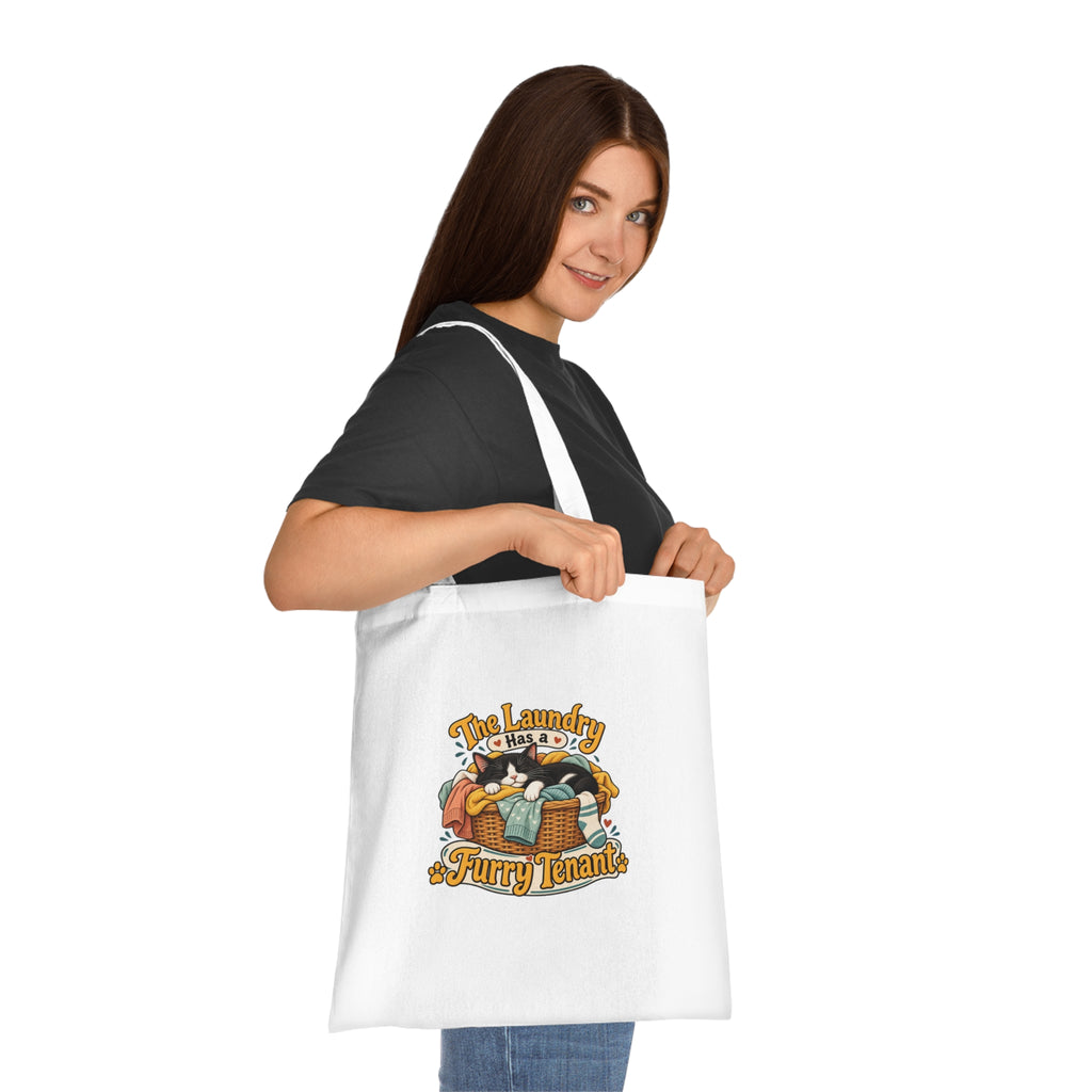 The Laundry Has a Furry Tenant | Cat Owners Tote Bag Gift | Banterpip
