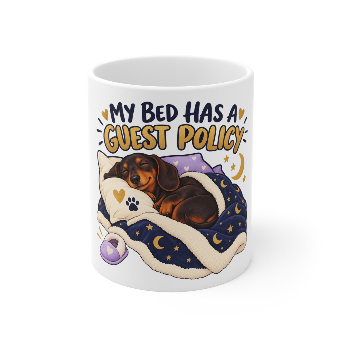 My Bed Has a Guest Policy | Funny Dog Owner Mug | Banterpip