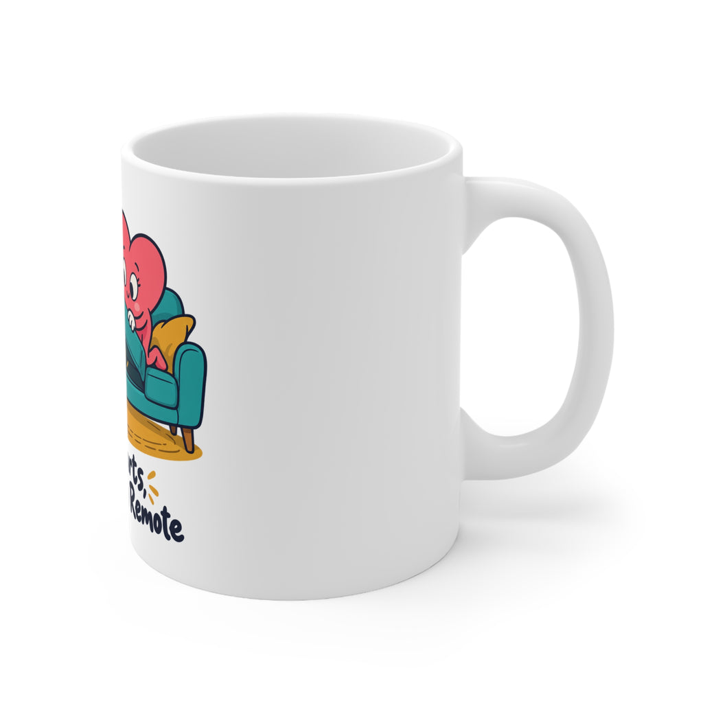 Two Hearts, One Missing Remote | Funny Partner Mug Gift | Banterpip