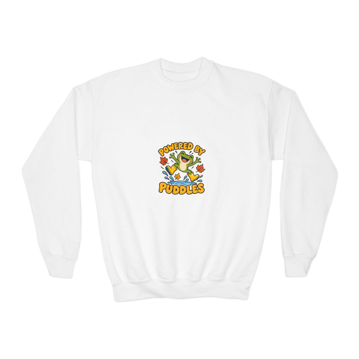 Powered By Puddles | Original Kids Sweatshirt | Autumn Gift | Banterpip