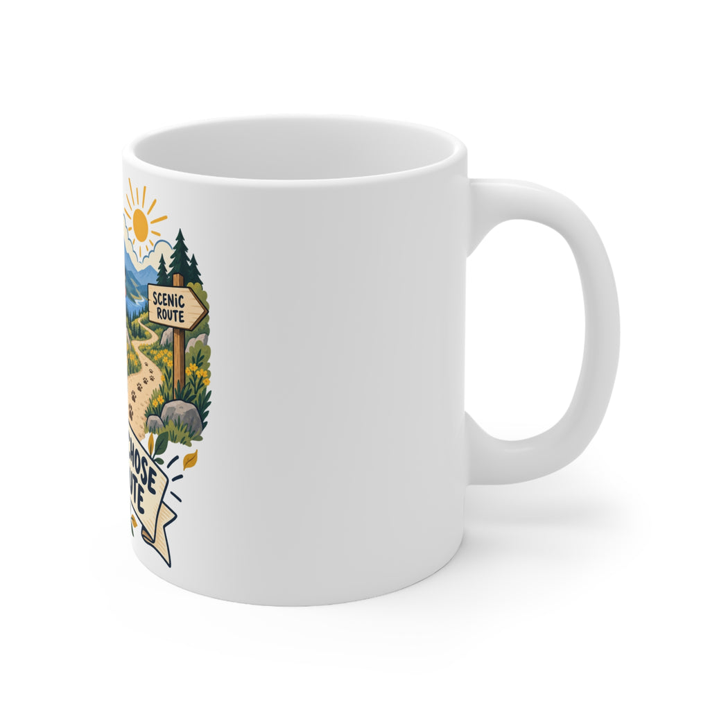 The Dog Chose This Route | Funny Dog Owner Mug | Banterpip