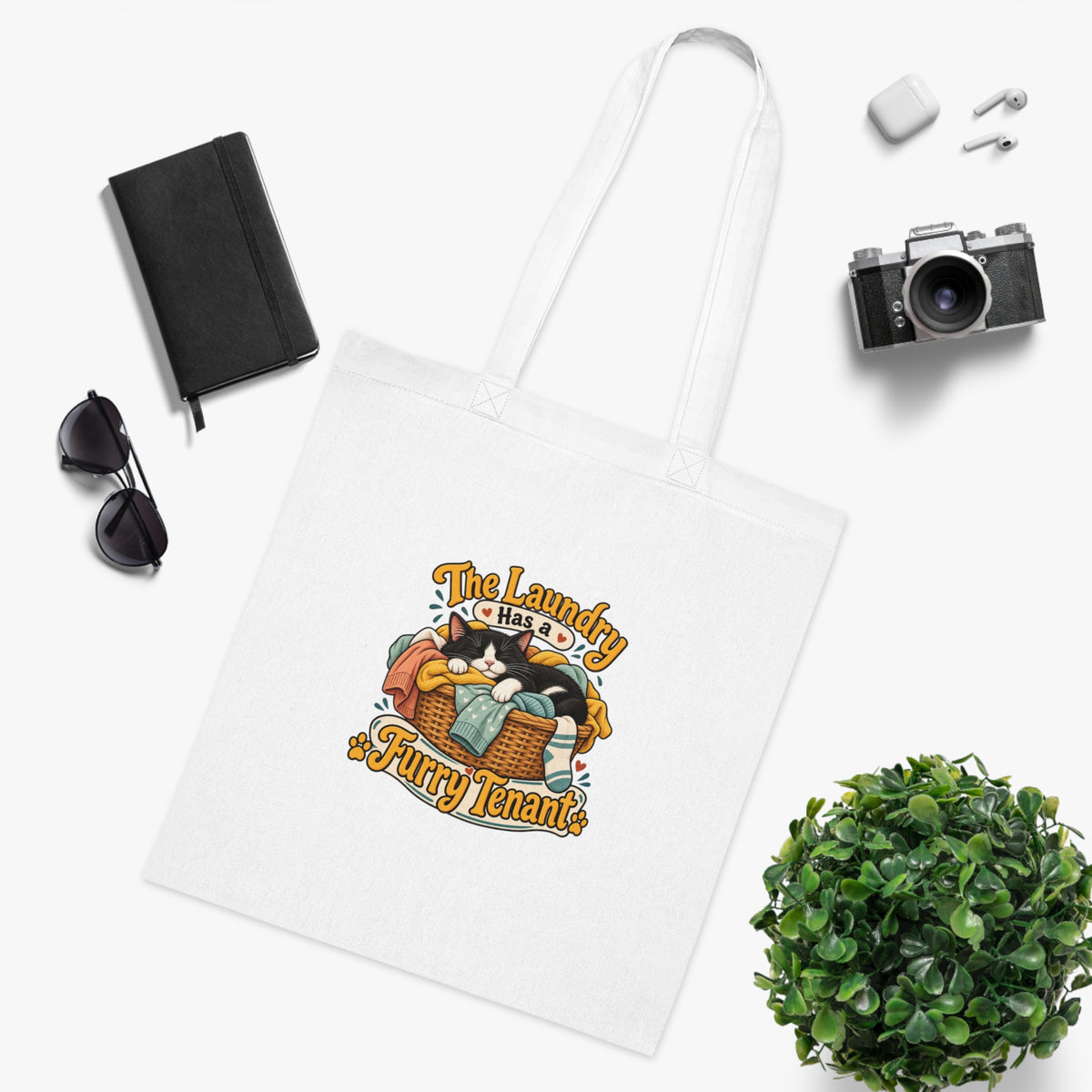 The Laundry Has a Furry Tenant | Cat Owners Tote Bag Gift | Banterpip