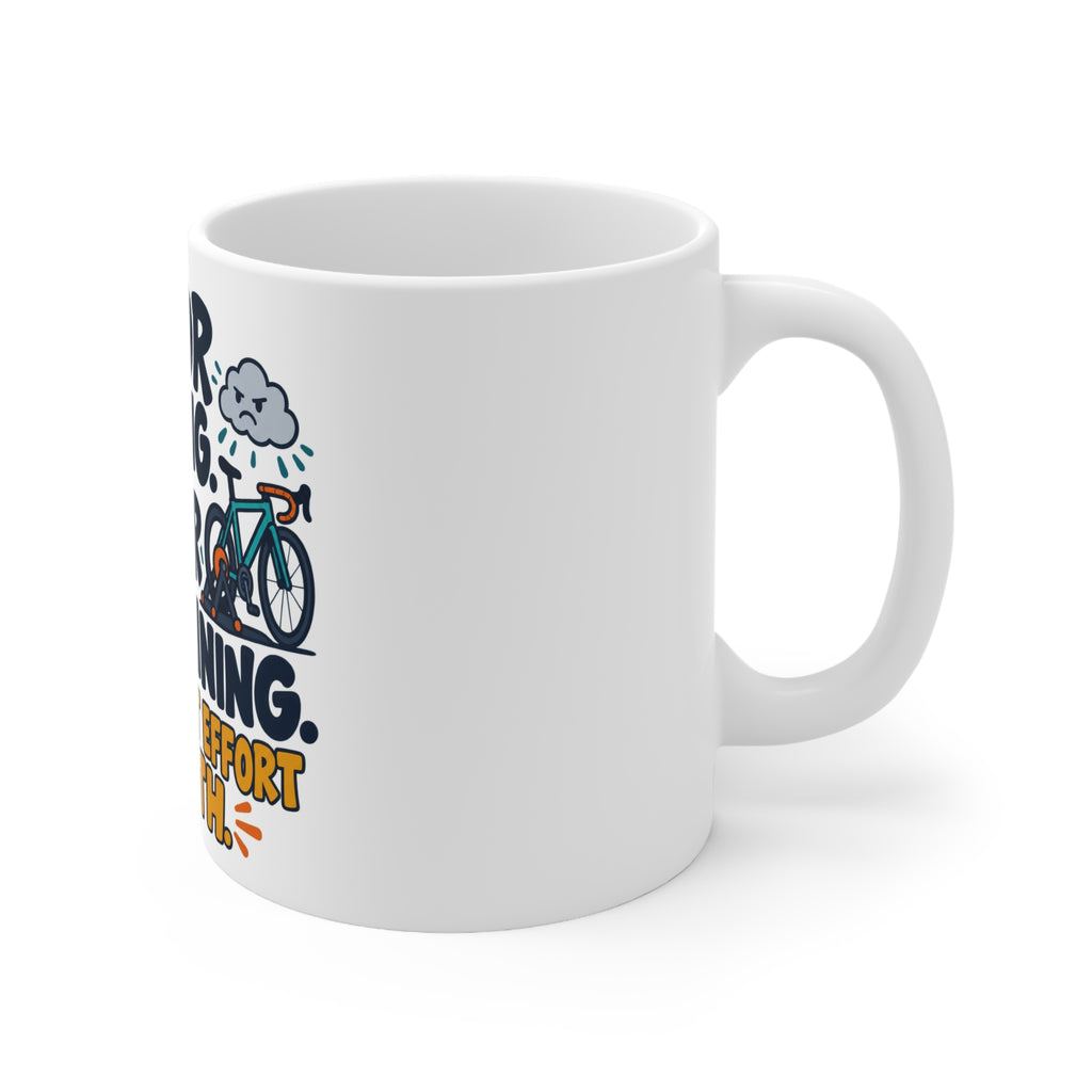 Indoor Training. Outdoor Complaining. Consistent Effort in Both. | Funny Cycling Mug | Banterpip