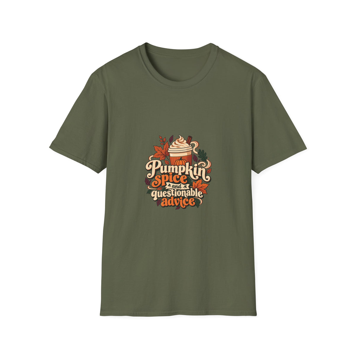 Pumpkin Spice and Questionable Advice T-Shirt | Funny Autumn Coffee Gift | Banterpip