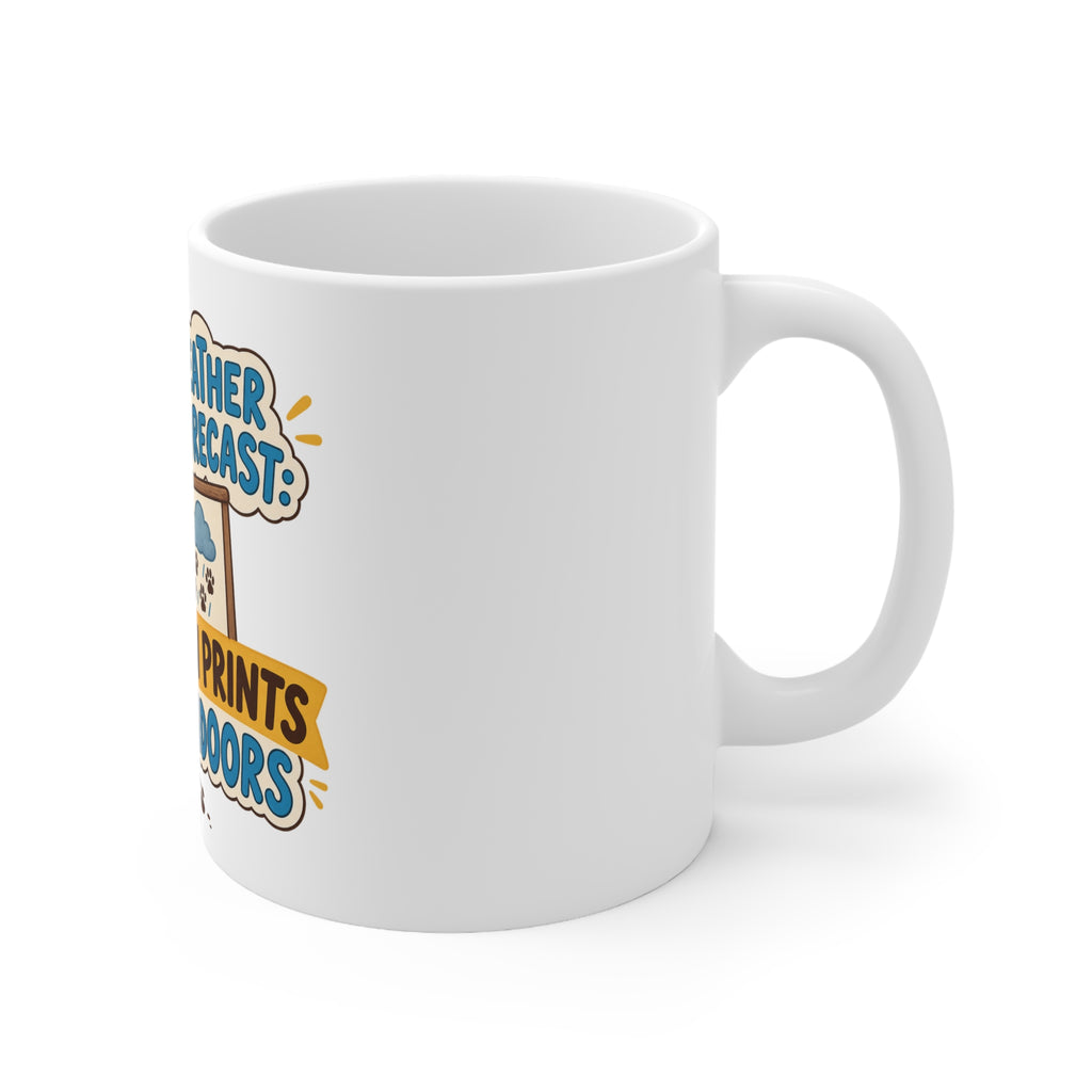 Weather Forecast: Paw Prints Indoors | Funny Dog Owner Mug | Banterpip