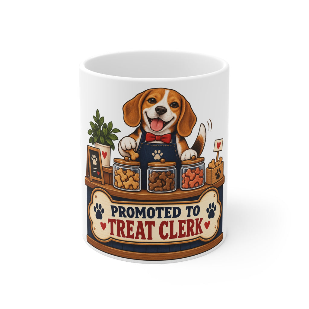 Promoted to Treat Clerk | Funny Dog Owner Mug | Banterpip