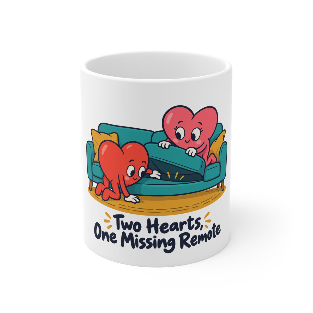 Two Hearts, One Missing Remote | Funny Partner Mug Gift | Banterpip