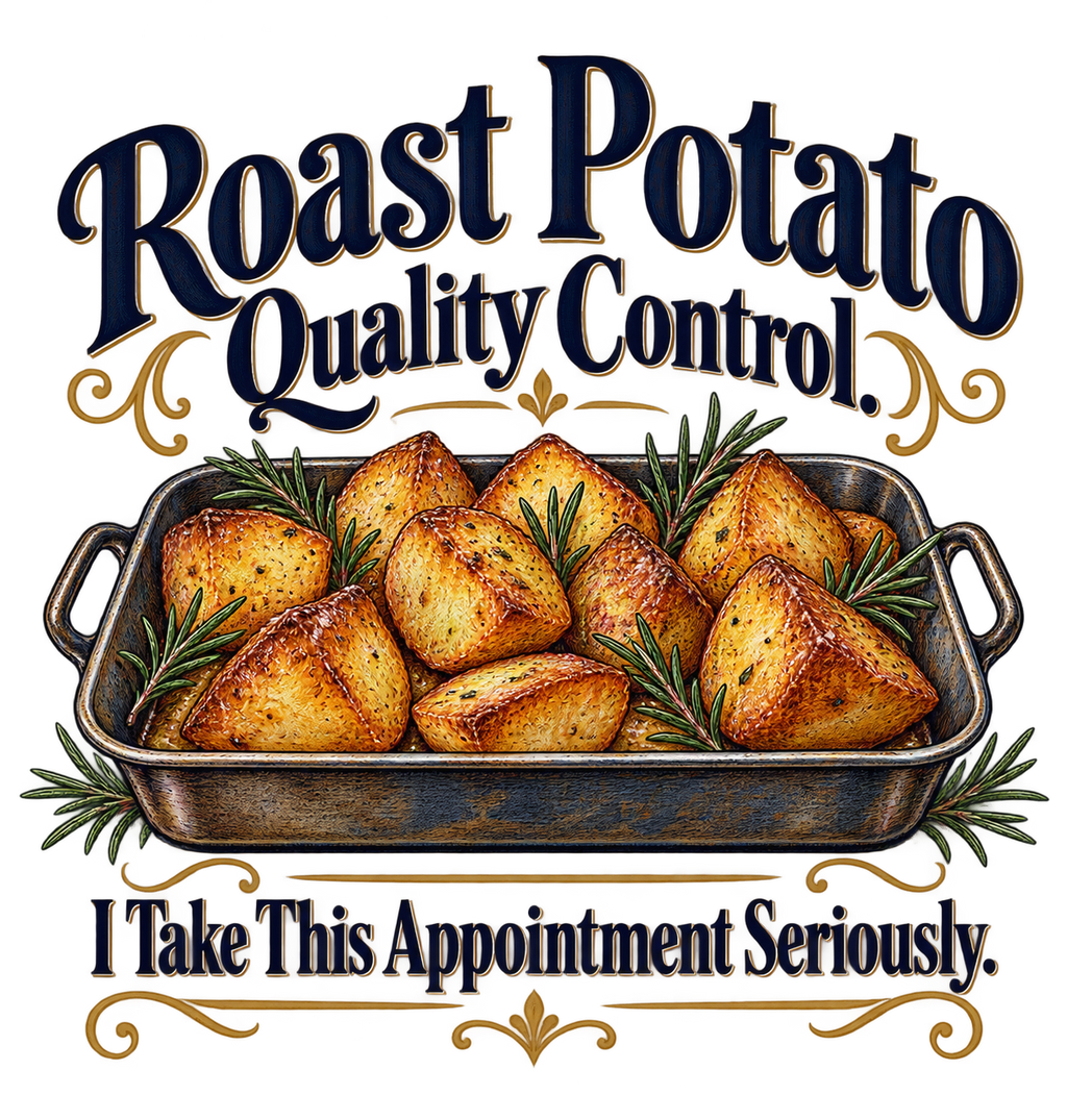 Funny Roast Potato Apron, Quality Control, Adult Cooking Gift