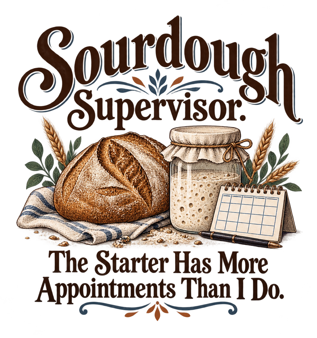 Funny Sourdough Supervisor Apron, Bread Baker Gift, Adult Kitchen Humour