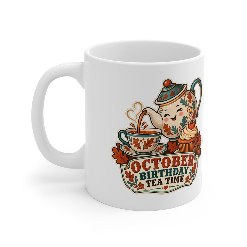 October Birthday Tea Time | Autumn Birthday Mug | Banterpip