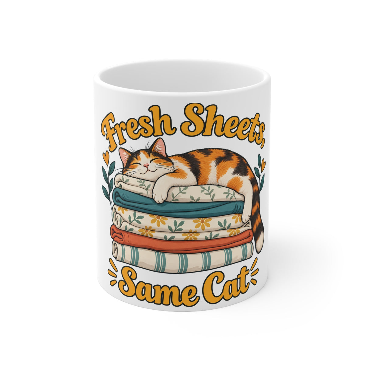 Fresh Sheets, Same Cat | Funny Cat Owner Mug | Banterpip