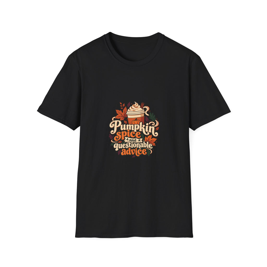 Pumpkin Spice and Questionable Advice T-Shirt | Funny Autumn Coffee Gift | Banterpip