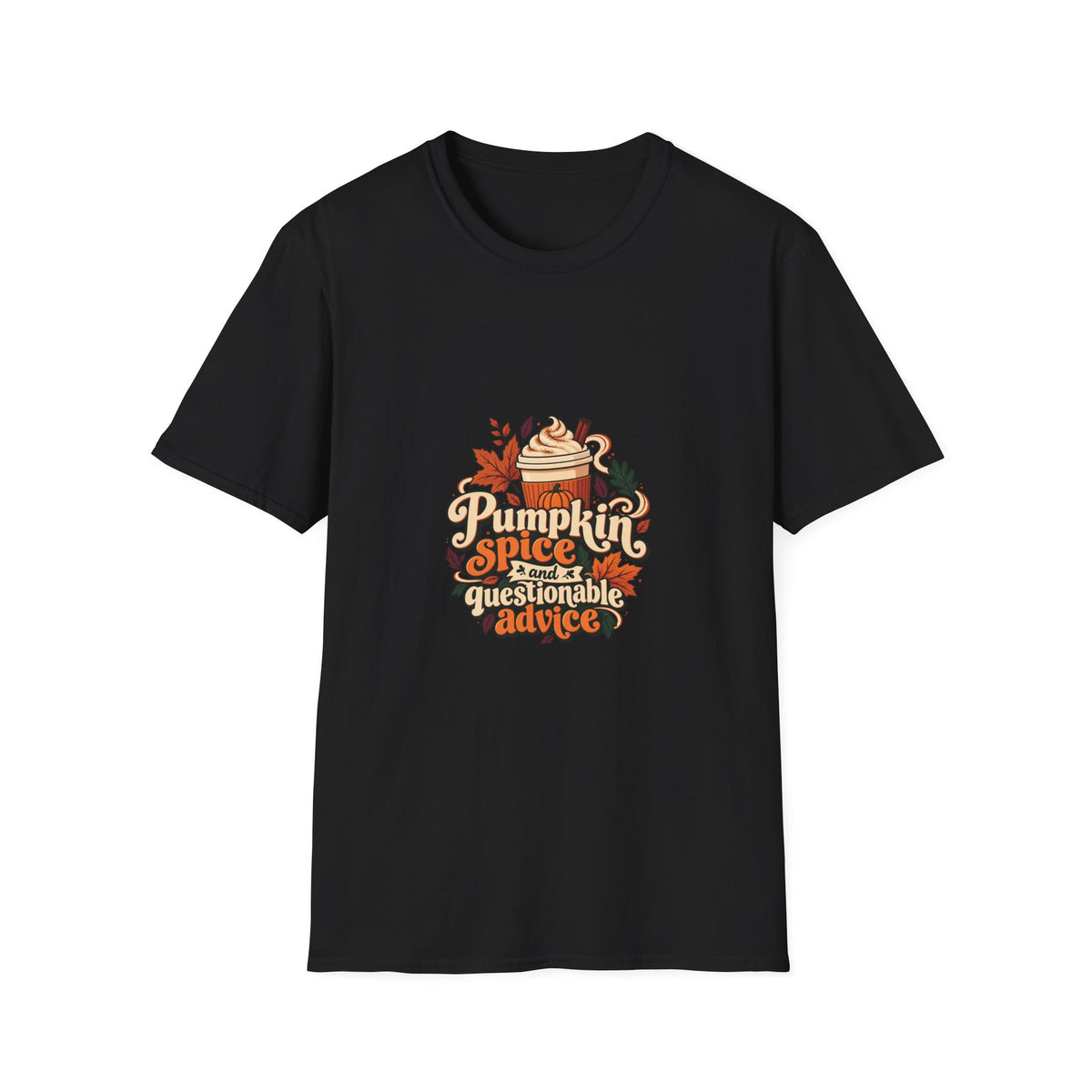 Pumpkin Spice and Questionable Advice T-Shirt | Funny Autumn Coffee Gift | Banterpip