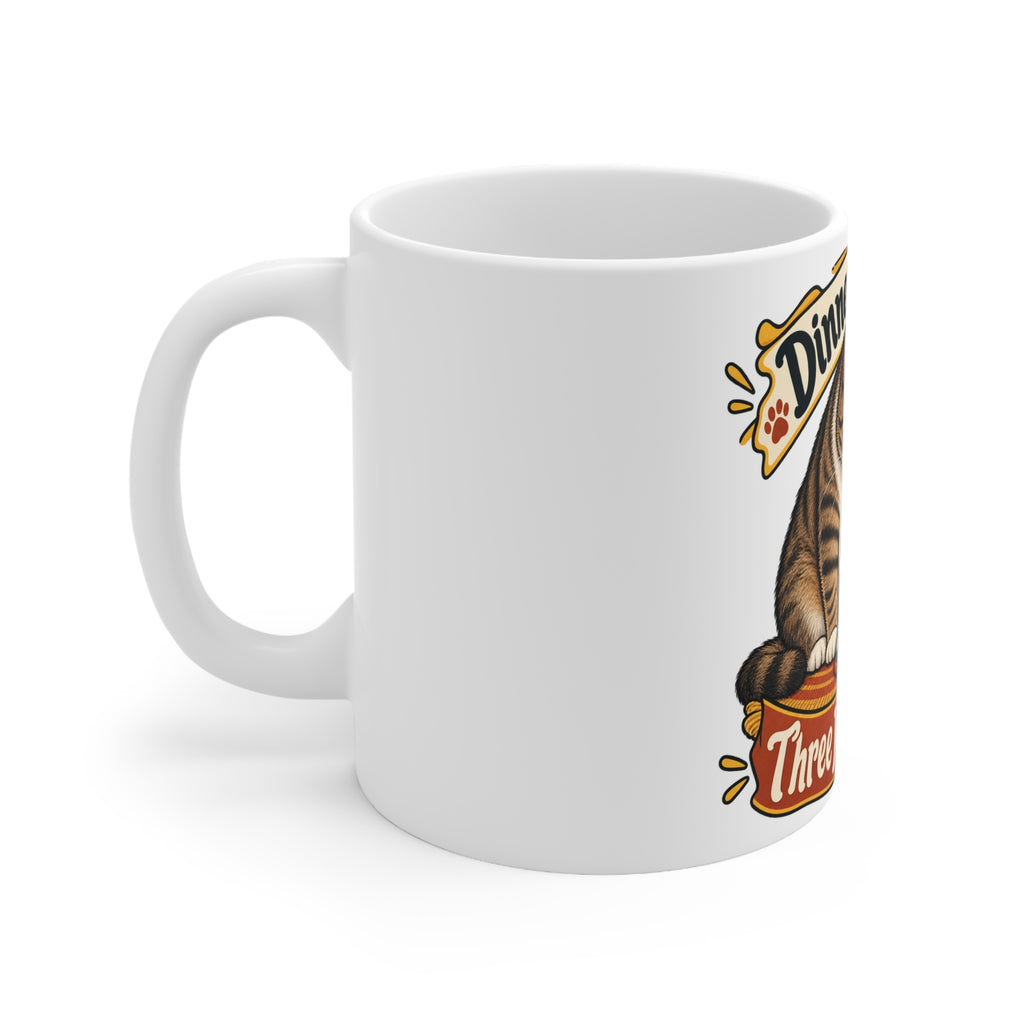 Dinner Was Due Three Minutes Ago | Funny Cat Owner Mug | Banterpip