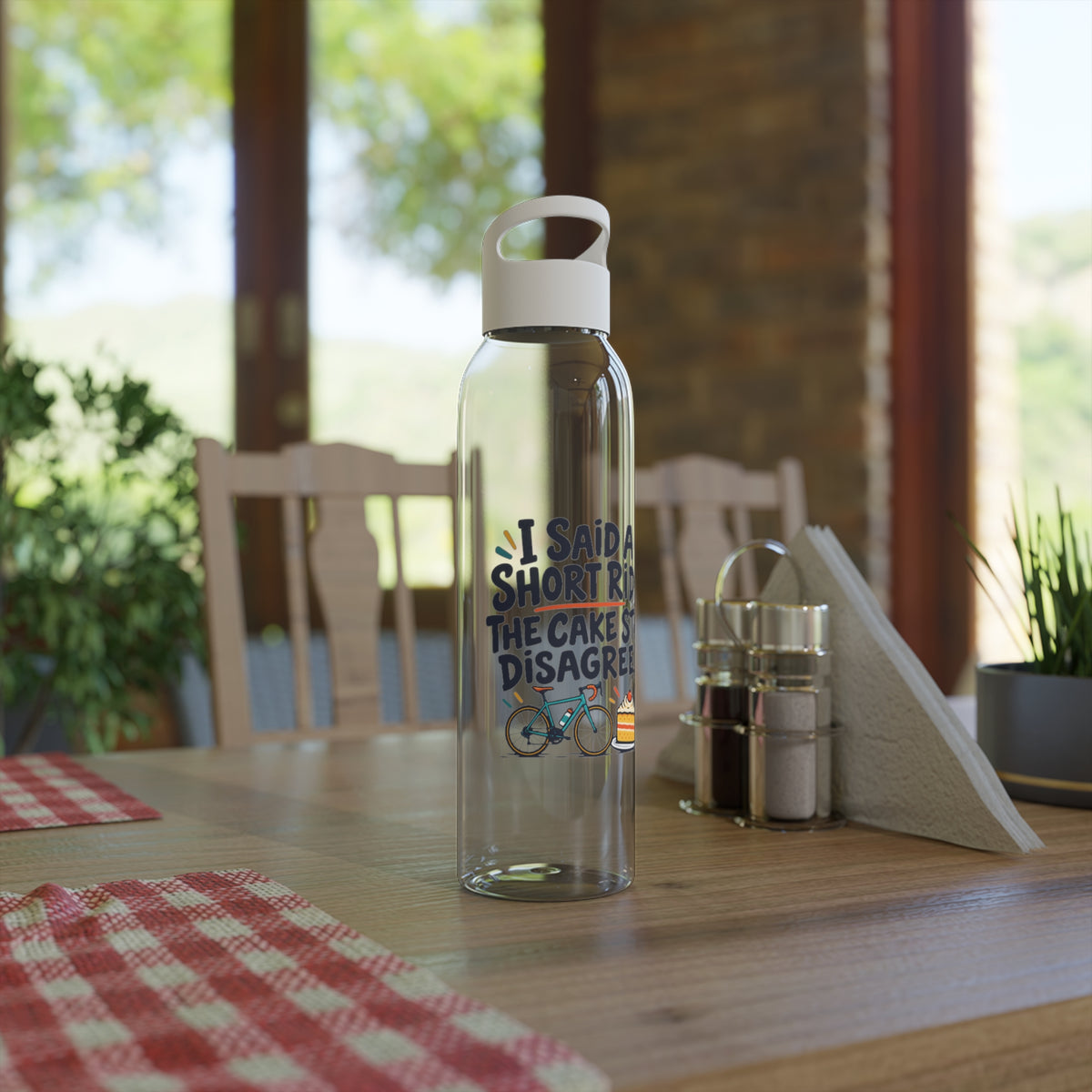 Cycling Water Bottle, Funny Cake Stop Design, 650ml