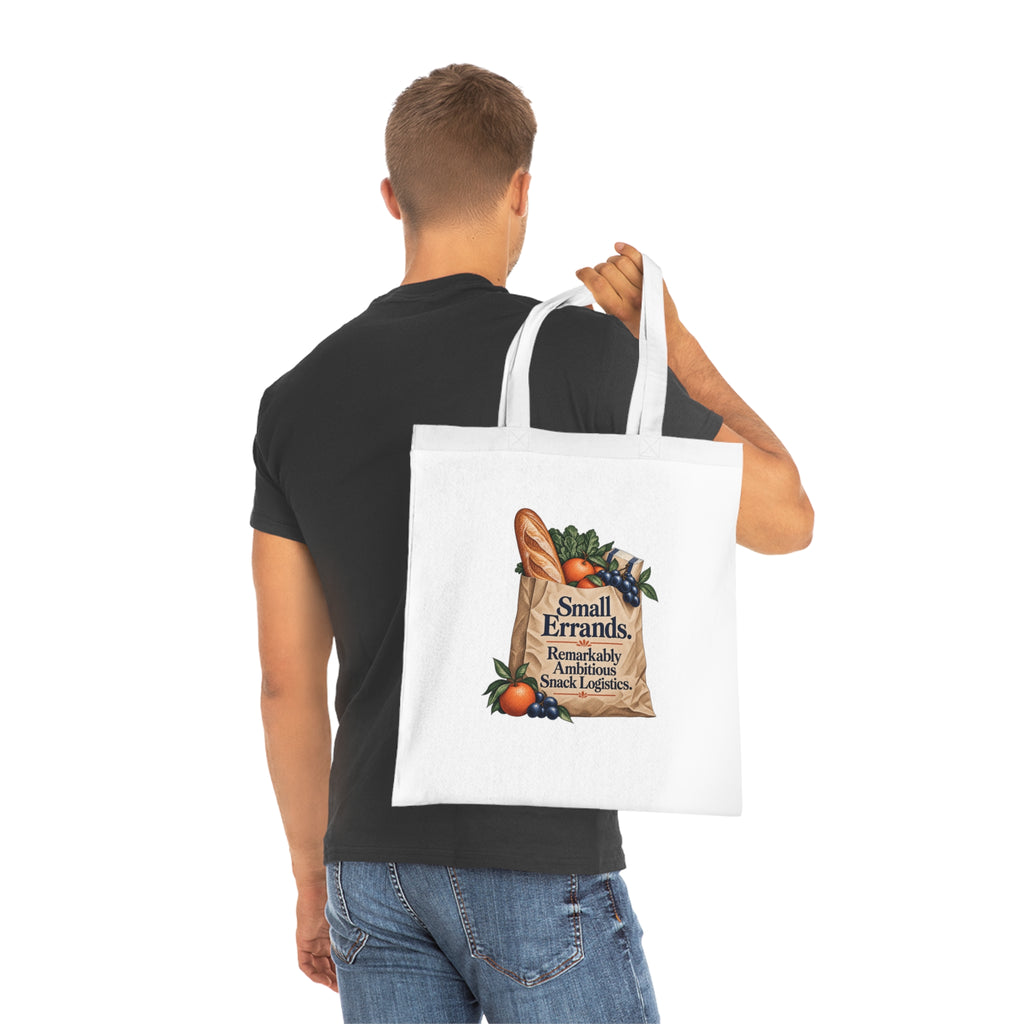 Funny Snack Logistics Tote Bag, Small Errands, White Cotton Shopping Gift