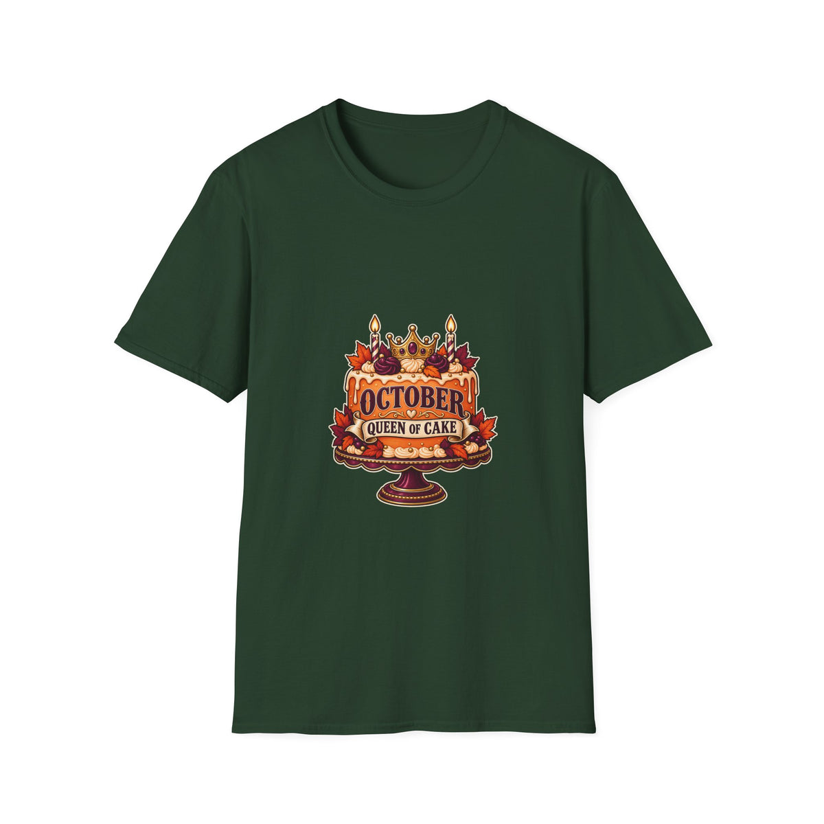 October Queen of Cake | Autumn Birthday T-Shirt | Banterpip