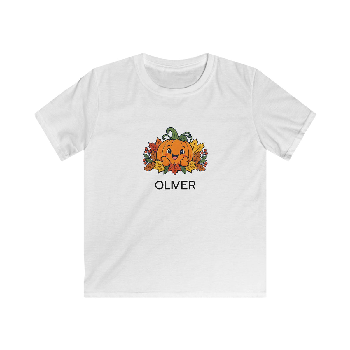 Personalised Pumpkin Kids T-Shirt | Custom Name Autumn Halloween Gift | Banterpip