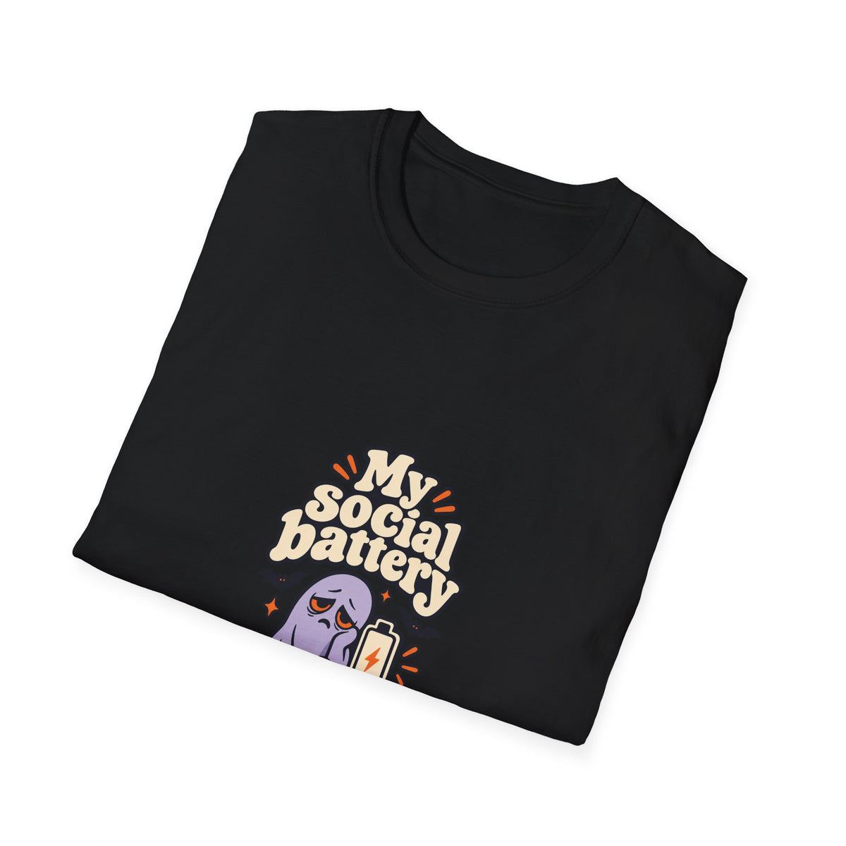 My Social Battery Is Haunted T-Shirt | Funny Halloween Ghost | Banterpip