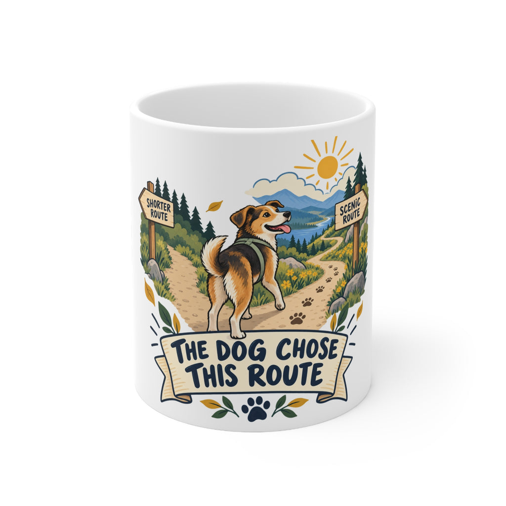 The Dog Chose This Route | Funny Dog Owner Mug | Banterpip