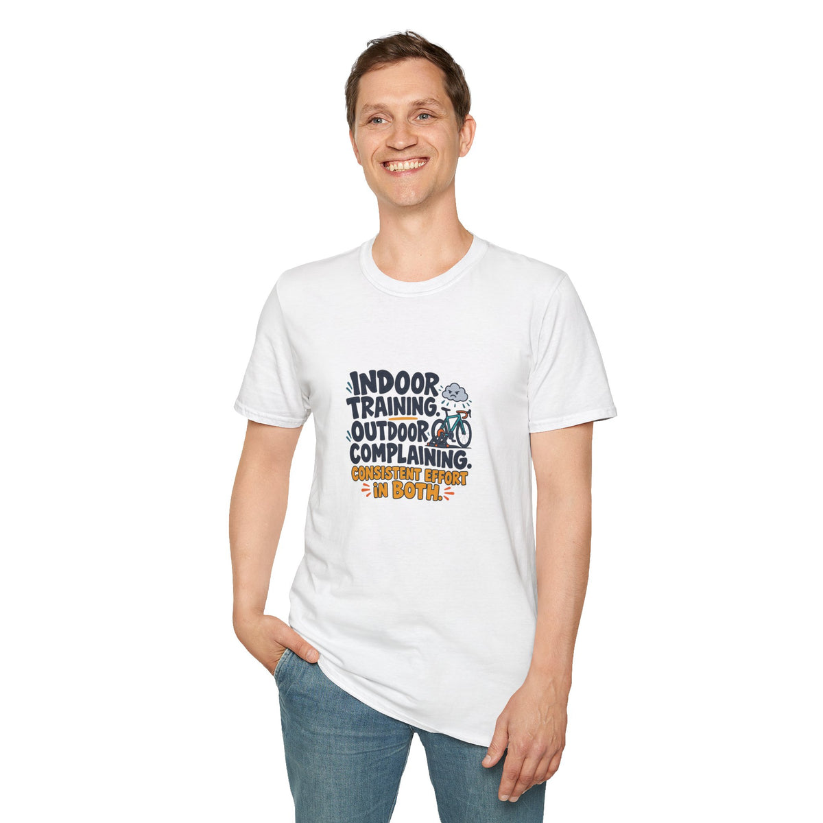 Indoor Training. Outdoor Complaining. Consistent Effort in Both. | Cycling T-Shirt Gift | Banterpip