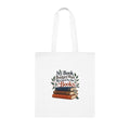 Funny Book Budget Tote Bag, Reader Gift, White Cotton Bookshop Bag