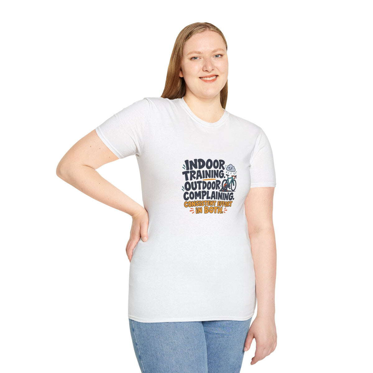 Indoor Training. Outdoor Complaining. Consistent Effort in Both. | Cycling T-Shirt Gift | Banterpip