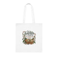 Funny Gardening Tote Bag, Seed Basket Never Sleeps, White Cotton Gardener Gift