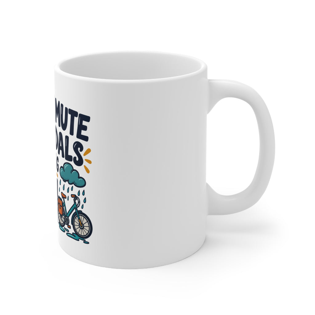 My Commute Has Pedals and a Strong Opinion About Rain | Funny Cycling Mug | Banterpip