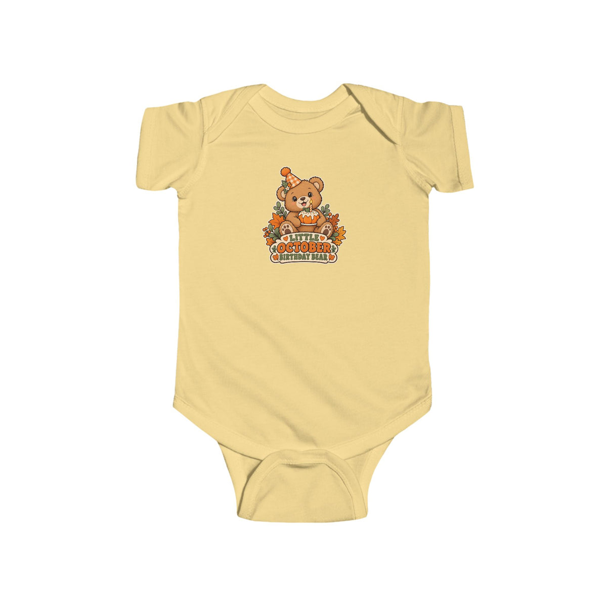Little October Birthday Bear | Autumn Baby Bodysuit | Banterpip