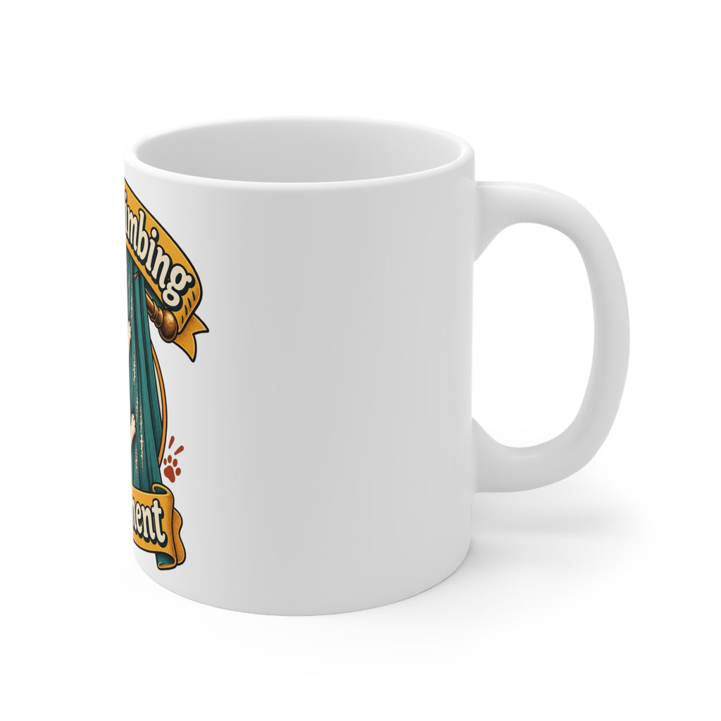Curtain Climbing Department | Funny Cat Owner Mug | Banterpip