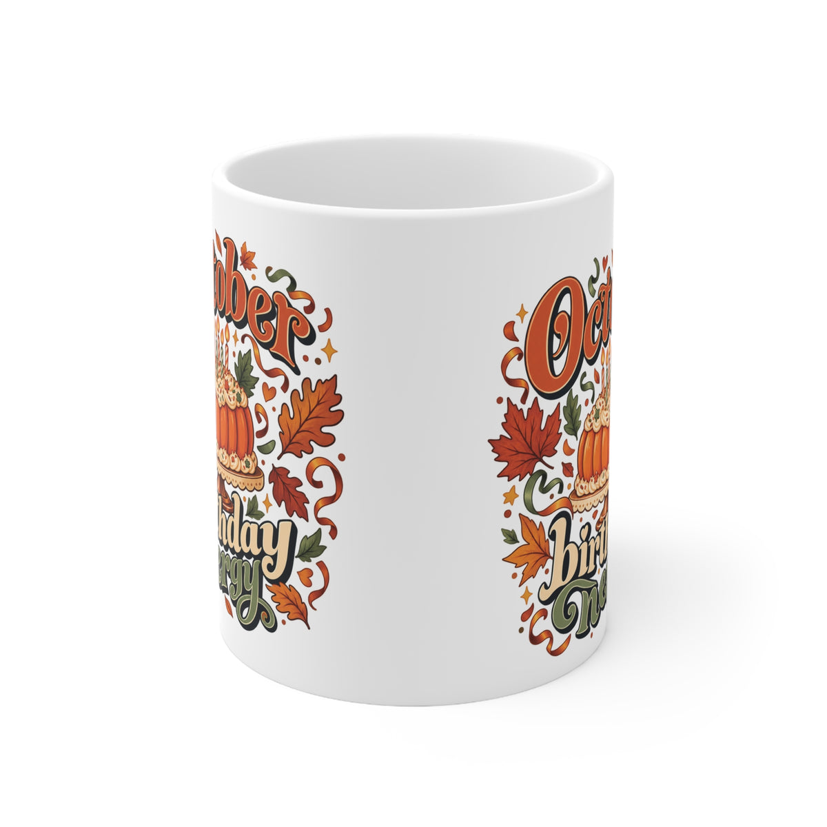 October Birthday Energy Mug | Autumn Pumpkin Cake Gift | Banterpip