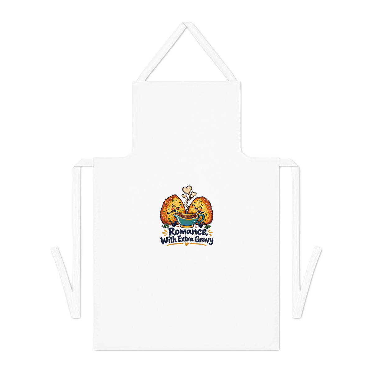 Cooking Apron, Romance With Extra Gravy, White