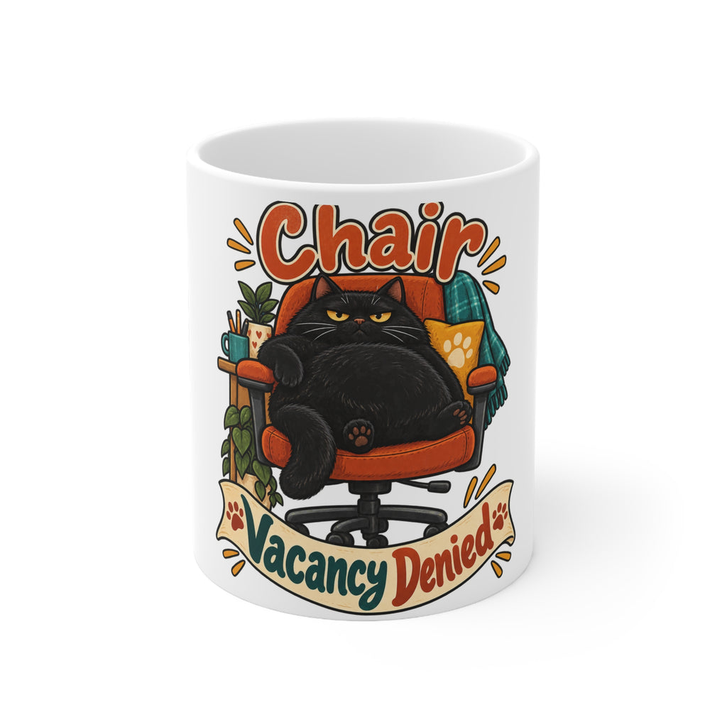 Chair Vacancy Denied | Funny Cat Owner Mug | Banterpip