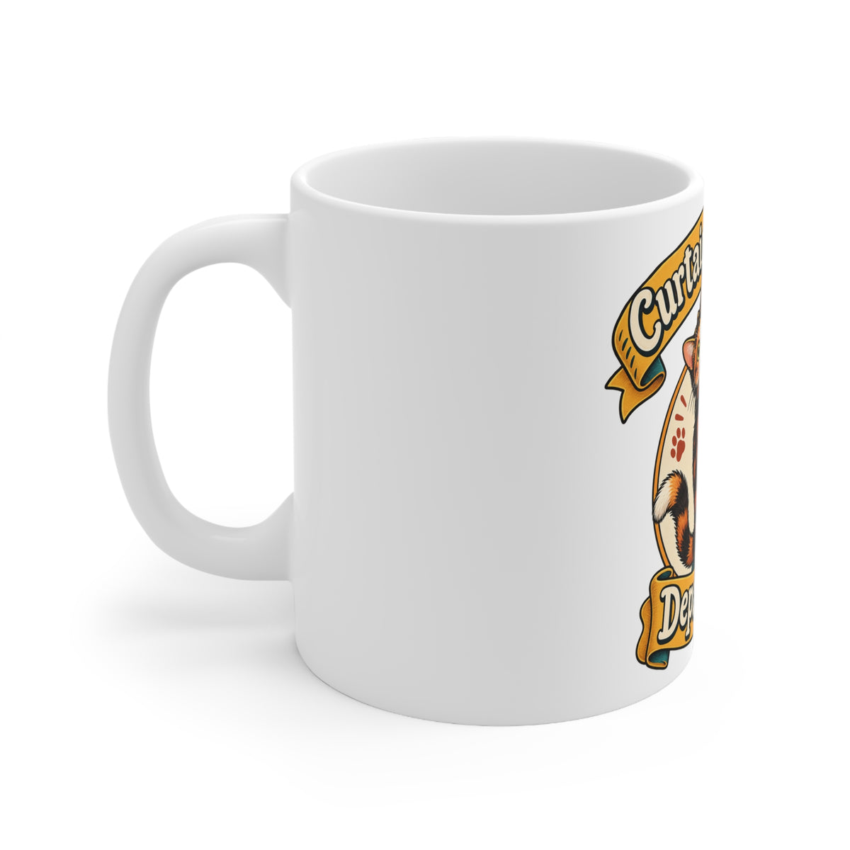 Curtain Climbing Department | Funny Cat Owner Mug | Banterpip